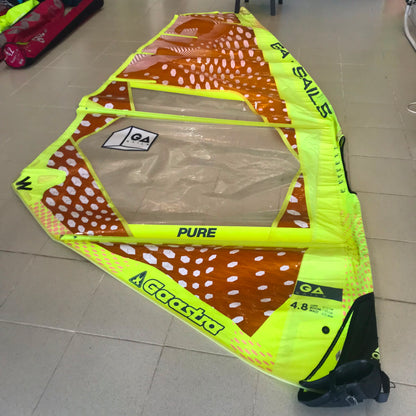 Gaastra Pure 4.8 2019 - vista general desplegada amarillo lima naranja