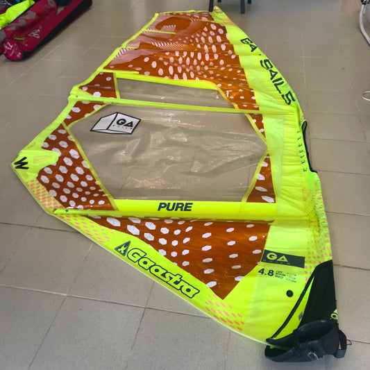 Gaastra Pure 4.8 2019 - vista general desplegada amarillo lima naranja
